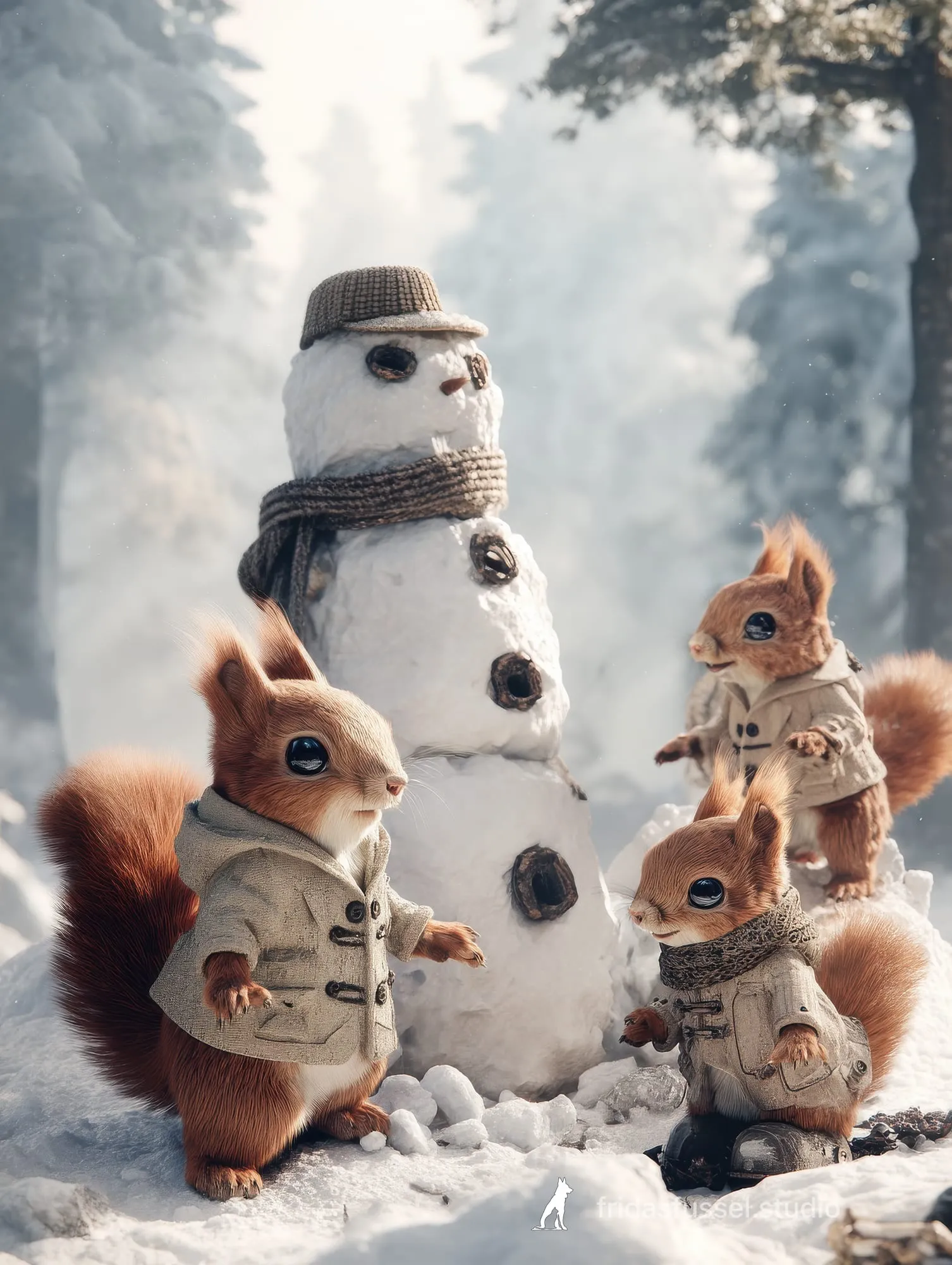 Eichhorns Jahr Q4, Szene 5: 31 Schneemannspaß mit Freunden